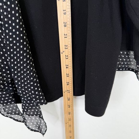 Talbots Cotton Silk Polka Dot Pullover Sweater Top Black Capsule Minimalist 3X - Picture 7 of 10